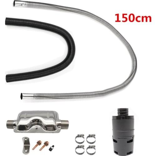 150cm Car Diesel Parking Heater For Webasto Eberspacher 24mm Exhaust Silencer + 25mm Filter + 2 Pipe Air Diesel Duct Heater Part