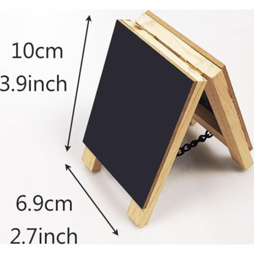 2PCS 10CM Mini Double-Sided Ad. Post Movable hinges Tablet Graffiti Blackboard Wooden Home Hotel window Show Prop