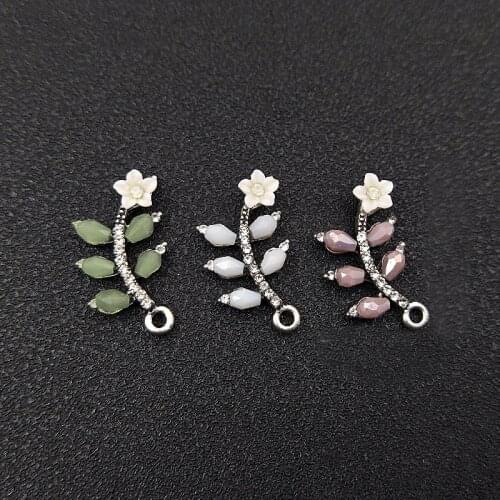 2020New 60Pcs Rhinestones Water-Drop Leaf and Flower pendants alloy button for DIY Jewelry earring or necklace accessories HZ603