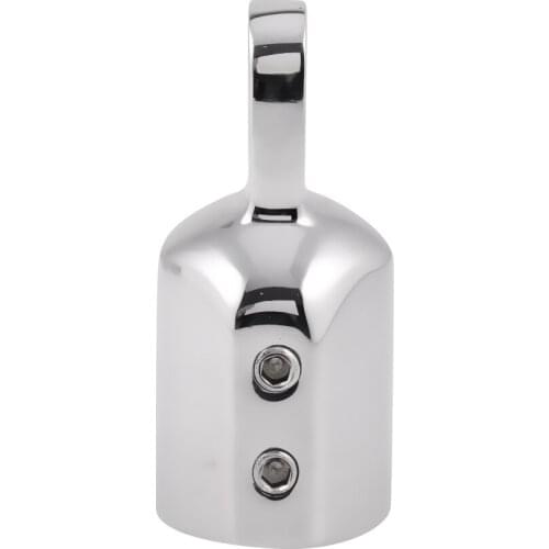 4 pcs inch Bimini Top Caps Tube Canopy Hardware, 316 Stainless Steel Eye End Top Fitting for Marine Boat (Silver)