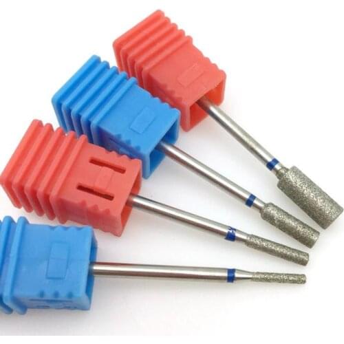 4 Type Cone Diamond Nail Drill Bit 3/32" Rotary Burr Bits For Manicure & Pedicure Drill Accessories Nail Beauty Tools