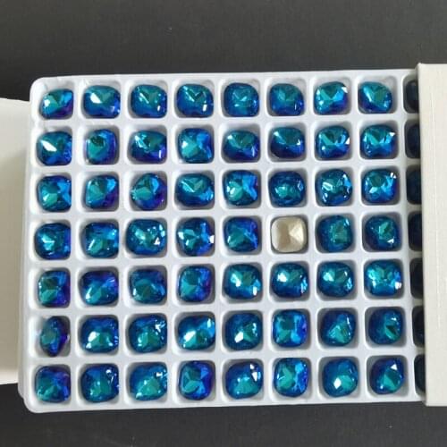 4470 Strass Cushion Cut Light Sapphire Glass Fancy Stone Pointed Back Crystal Sew on Rhinestone For DIY Garment Jewelry Making