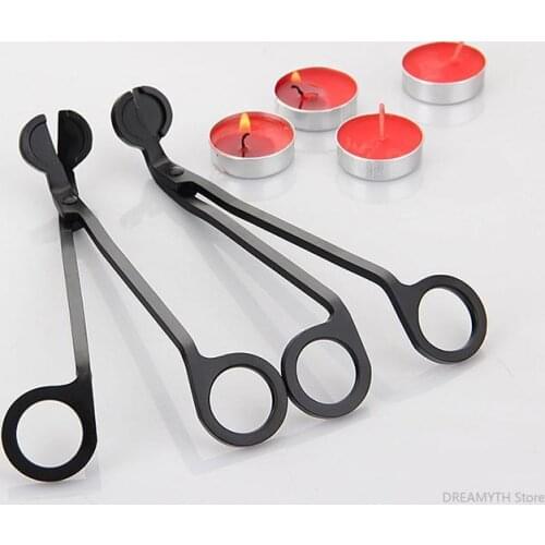 50pcs/lot 17CM Stainless Steel Candle Wick Trimmer Oil Lamp Trim Scissor tijera tesoura Cutter Snuffer Tool Hook Clipper