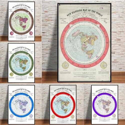 Arctic Map Color Canvas Painting Wall Art Pictures Posters and Prints for Living Bedroom Home Office Artwork Hanging Decoration