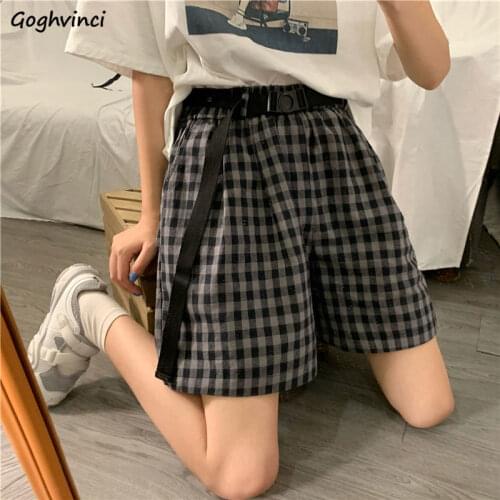 Pants Women Plaid Retro Students Harajuku Streetwear Casual Baggy Unisex Couple Minimalist Summer Trendy Soft Basic Trousers Ins