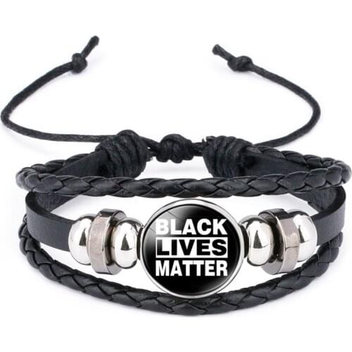 Black Lives Matter Leather Bracelet I Cant Breathe Men Women Charm Jewelry Bracelets