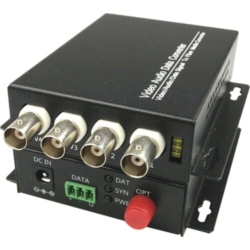 4 CH Video Fiber Optical Media Converters -4 BNC Transmitter Receiver Single mode 20Km For CCTV Surveillance system