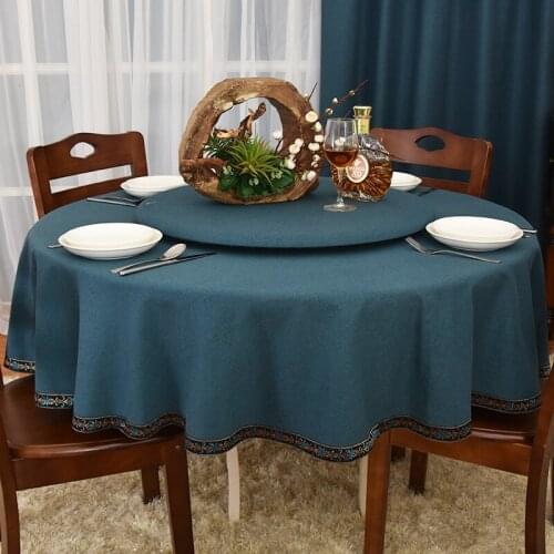 Double-Layer round Table Simple Plain Solid Color Household Table Cloth Turntable Set Conference Hotel Restaurant Tablecloth