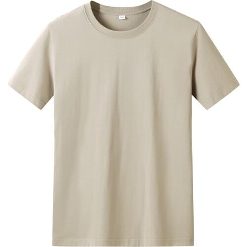 Xia Khaki short-sleeved cotton T-shirt