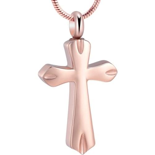 IJD9154 Pattern Cross Cremation Memorial Stainless Steel Pendant Ashes Urn Keepsake Souvenir Jewelry