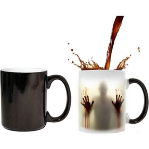 Newest Design The Walking Dead Coffee Mugs Heat Color Changing Tea Cup Magic Mug Zombie Head Double Sides Printing Friends Gift