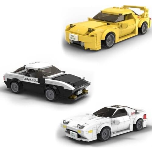1:24 SCALE Technics Initial D toyota TRUENO ae86 mazda RX7 SAVANNA FC3S building block FD3S vehicel bricks toys for gifts