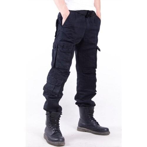 Mens Outdoor Sports Straight Multi-pockets Cargo Overalls Male Climbing Camping Training Hiking Loose Tactical Military Pants