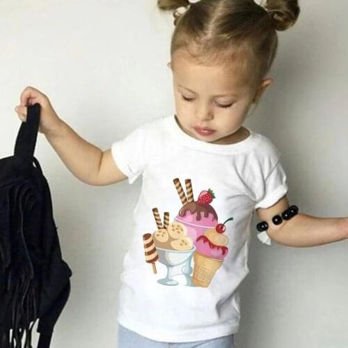 New 24M-9T Summer Clothes Fashion Unisex Best Friend Girl Tees Kids Ice Cream T-shirt Children Boys Short Sleeves Tops For Girls