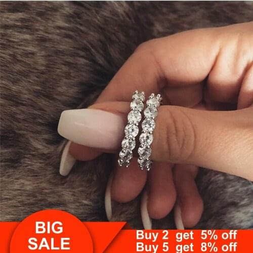 Handmade Promise Band ring 925 Sterling silver 4mm AAAAA cz Engagement Wedding Band Rings for women men Fashion Jewelry