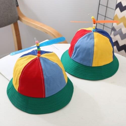 Propeller Multicolor Bucket Hat Kids Wide Brim Fisherman Hat Girls Boys Summer Autumn Panama Sun Hat Outdoor Beach Fishing Cap