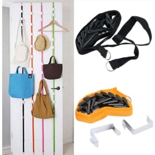 Popular Adjustable Straps Hat Bag Coat Clothes Rack Organizer Storage Holders Hanger Over The Door Kitchen Cabinet Cupboard