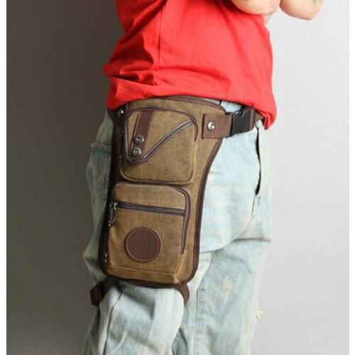 Waist Bag Male Leg Bag Canvas/Nylon Fanny Pack Thigh Military Shoulder Bag Pocket Motorcycle Male Waist Hip Drop Leg Bag