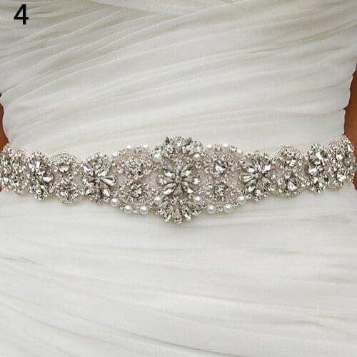 Belts Women Rhinestone Bridal Sash Waist Belt with Satin Ribbon for Wedding Party Dress Trousers Casual Female Designer Waistban