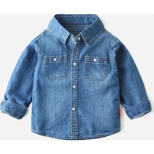 Baby Girl Boys Shirts Autumn Clothes for Boys Denim Shirt Infant Toddler Tops Shirts Kids Clothing Outerwear Kids Jackets1-8Y