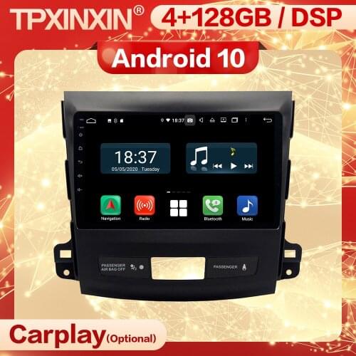 Carplay 2 Din Android 10 Stereo Receiver For Mitsubishi Outlander 2007 2008 2009 2010 2011 2012 GPS Radio Audio Player Head Unit