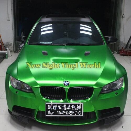High Quality Matte Chrome Brushed Green Vinyl Folie Bubble Free For Car Wrapping Size:1.52*20M/Roll