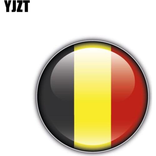 YJZT 12.1CM*12.1CM Belgium Round Flag Decal Motorcycle Car Sticker Car Accessories 6-1318
