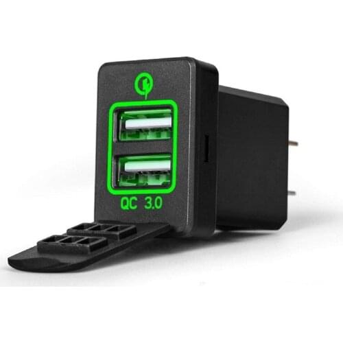 12V-24V Dual USB Charger Quick Charge 3.0 CHARGER for Toyota. Camry Corolla RAV4 Reiz Cruiser