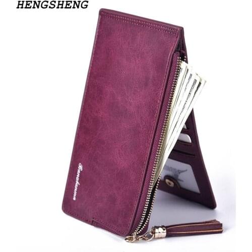 New arrival brand baellerry womens wallet nubuck leather lady card holder fashion carteira phone bag purse with zipper