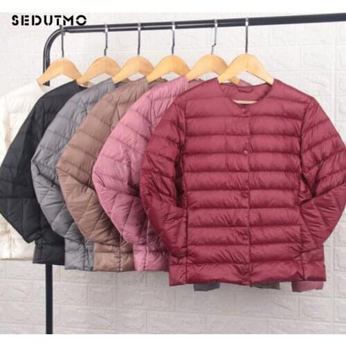SEDUTMO Winter Plus Size 4XL Duck Down Jacket Women Short Ultra Light Coat Spring Fashion Slim Thin Puffer Jacket