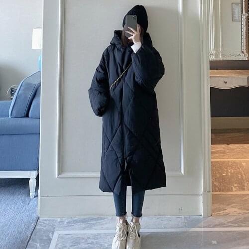 2021 Winter Hooded Women Parkas Down Cotton Coat Female Long Coats and Jackets Korean Style Womens Clothes Veste Femme WPY3992