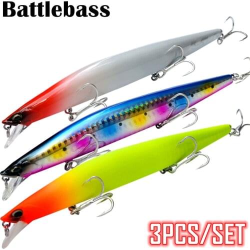 3PCS Big Laser Minnow Fishing Lures 145cm/23g Fishing Hard Bait Crankbaits Isca Artificial Bait Pesca Sea Wobbler Swimming Baits