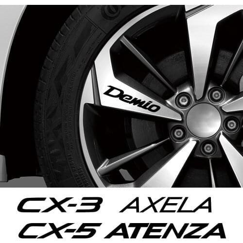 4PCS Car Wheel Rim Vinyl Film Stickers Auto Sport Decor Decal DIY Accessories For Mazda 3 6 CX-5 Demio Atenza Axela CX-3 MPS MS