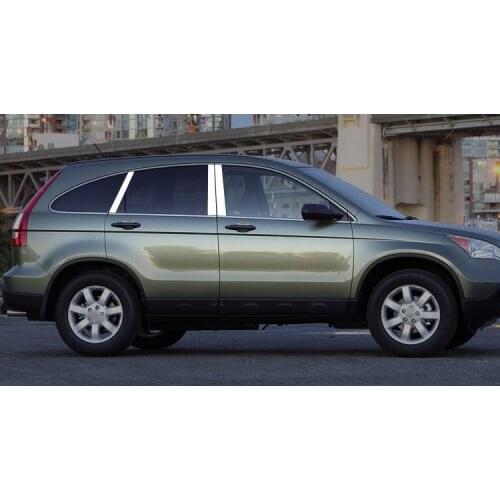 6 Pcs Stainless Steel Window Trims Center Pillars Stickers Trim Cover Exterior Body Decora For Honda CR-V CR V 2007 Car-Styling