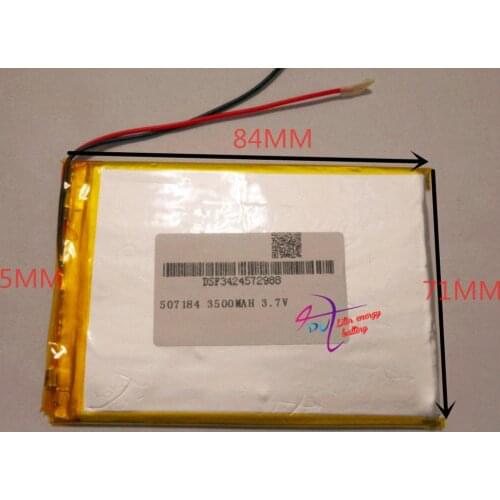 Tablet battery Size 507184 3.7V 3500mah Lithium polymer Battery with Protection Board For PDA Tablet PCs Digital Products Fr