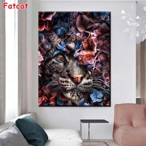 Diy full Round Square Diamond Embroidery Animal white Tiger 3d pictures rhinestones icon diamond painting King Home Decor PP1570