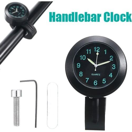 1pc Billet Aluminum Motorcycle Handlebar Watch Refit Waterproof Shockproof Buckle Mount Noctilucent Function For Scooter Motor