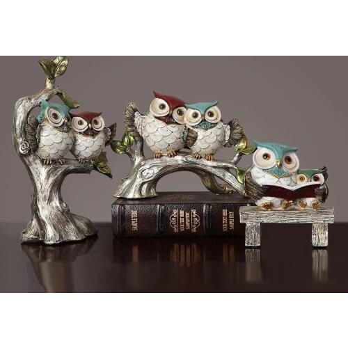 AMERICAN RESIN OWL FIGURINE CRAFTS ORNAMENTS LIVING ROOM TV CABINET CHILDRENS ROOM BOOKCASE DESKTOP ANIMAL SMALL FURNISHINGS