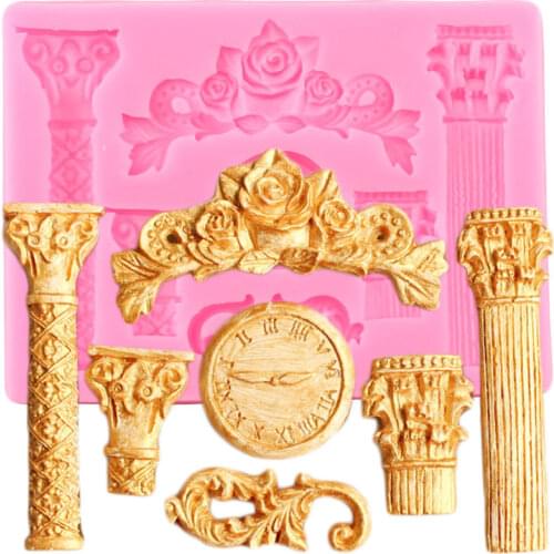 Baroque Relief Silicone Molds Wedding Flower Fondant Cake Decorating Tools DIY Cupcake Baking Candy Chocolate Moulds