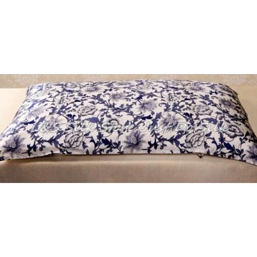 Free shipping/100% silk pillowslip ,pillow case,pillow coverp,print blue and white porcelain/ cheap/good quality/ls1505