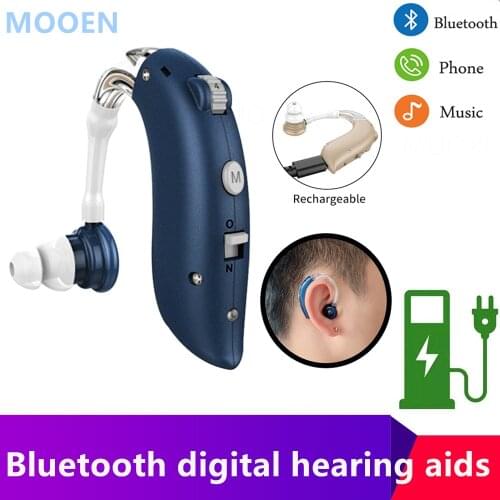 2020 Bluetooth Digital Hearing Aid Rechargeable BTE Hearing Aids for the Elderly Hear Clear Ear Amplifier Compared to Siemens