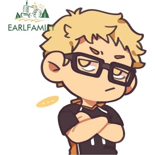EARLFAMILY 13cm x 9.9cm for Haikyuu Car Sticker Waterproof Scratch-Proof Decals Sunscreen Windows Motorcycle Decor Car Goods