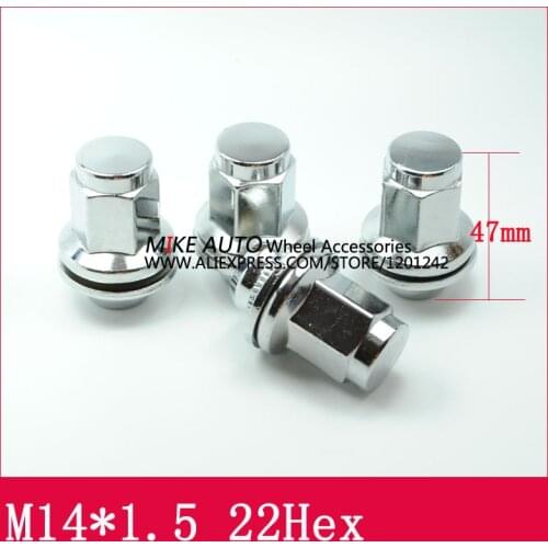 4PCS M14x1.5 Wheel MAG Nut with washer Hex22mm For Toyota FJ Cruiser Tundra Land cruiser