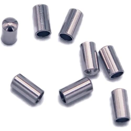 30pcs/lot Stainless Steel End Caps Fit 2/3/4/5mm Leather Rope DIY Jewelry Making Round Cord Fastener Chain End Crimping Findings