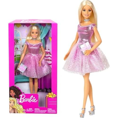 2019 New Original Barbie Doll For Girls Princess In Pink Dress Christmas Birthday Gifts For Children Genuine Barbie Dolls