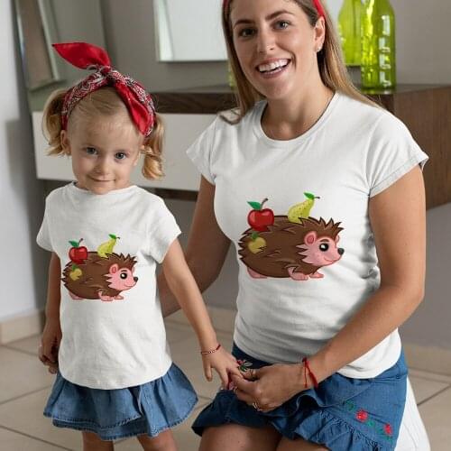 Summer Clothes Fruit on the back of a hedgehog Prinend Trendy T Shirt Vetement Baby Girl Leisucre Cartoon T Shirt Children