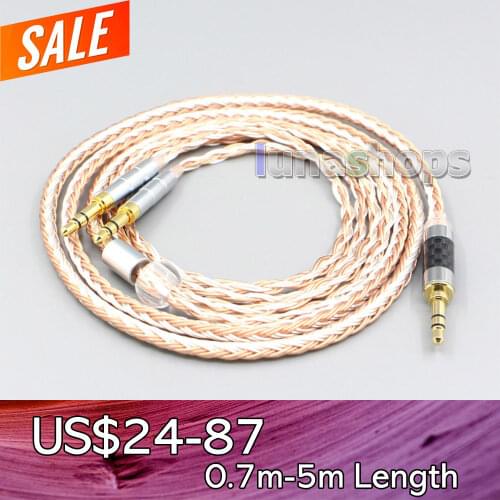 LN007008 16 Core OCC Silver Plated Mixed Headphone Earphone Cable For Hifiman Sundara Ananda HE1000se HE6se he400i he400se Arya