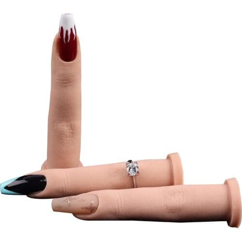 Nail Art Practice Finger Silicone Model Tool Adjustable DIY Acrylic UV Gel Manicure For Training 1pc