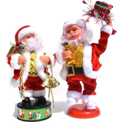 New Christmas Decorations Electric Inverted Street Dance Santa Claus Music Christmas Childrens Toys Ornaments Kids Toys