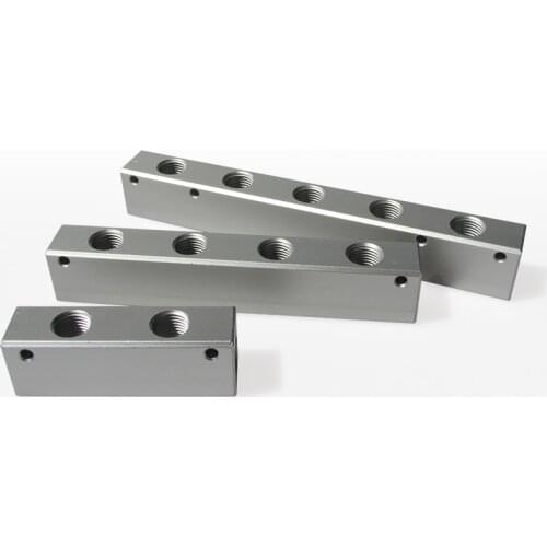 25x20mm 1/4" BSP Female Pneumatic Fitting Quick Connector Gas Distributor Manifold Splitter Aluminium Block For Air Compressor